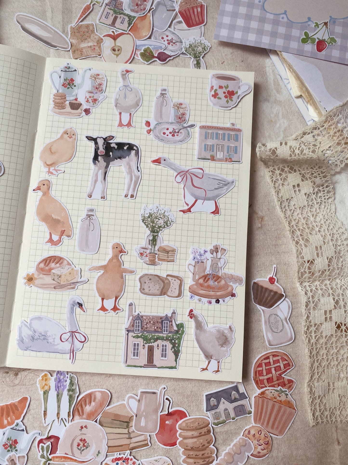 Lot de stickers « cottage » - 70+ stickers flakes !