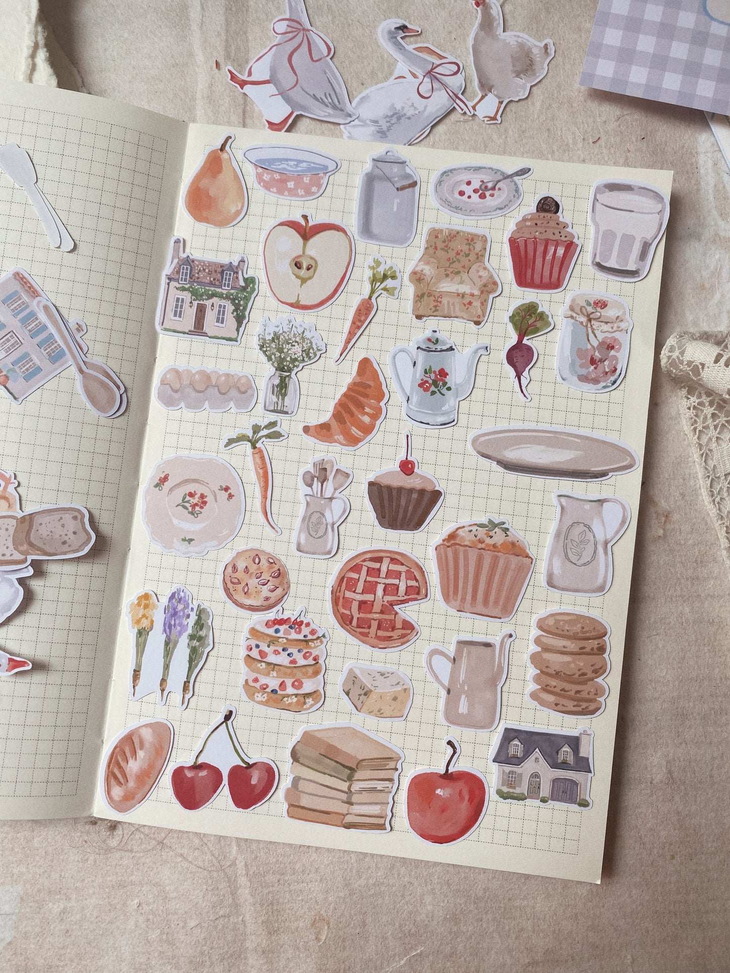 Lot de stickers « cottage » - 70+ stickers flakes !