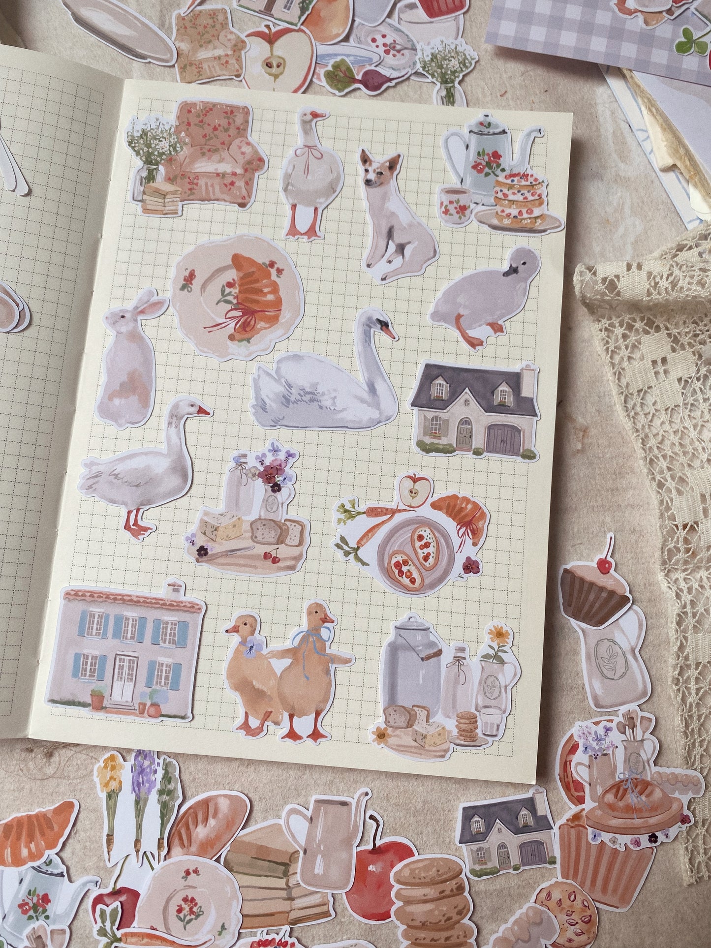 Lot de stickers « cottage » - 70+ stickers flakes !