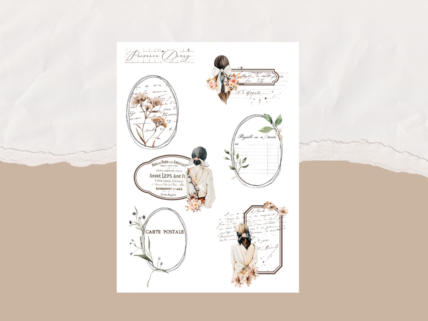 Sticker sheet - Frames - « Vintage beauty »