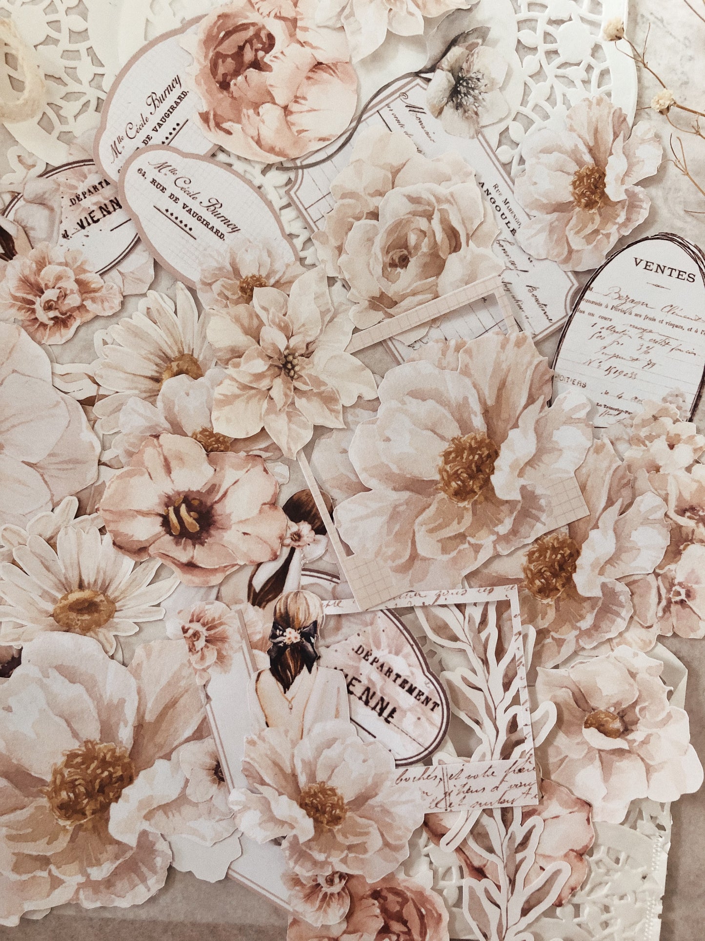 Set of 50 individual stickers - Floral mood