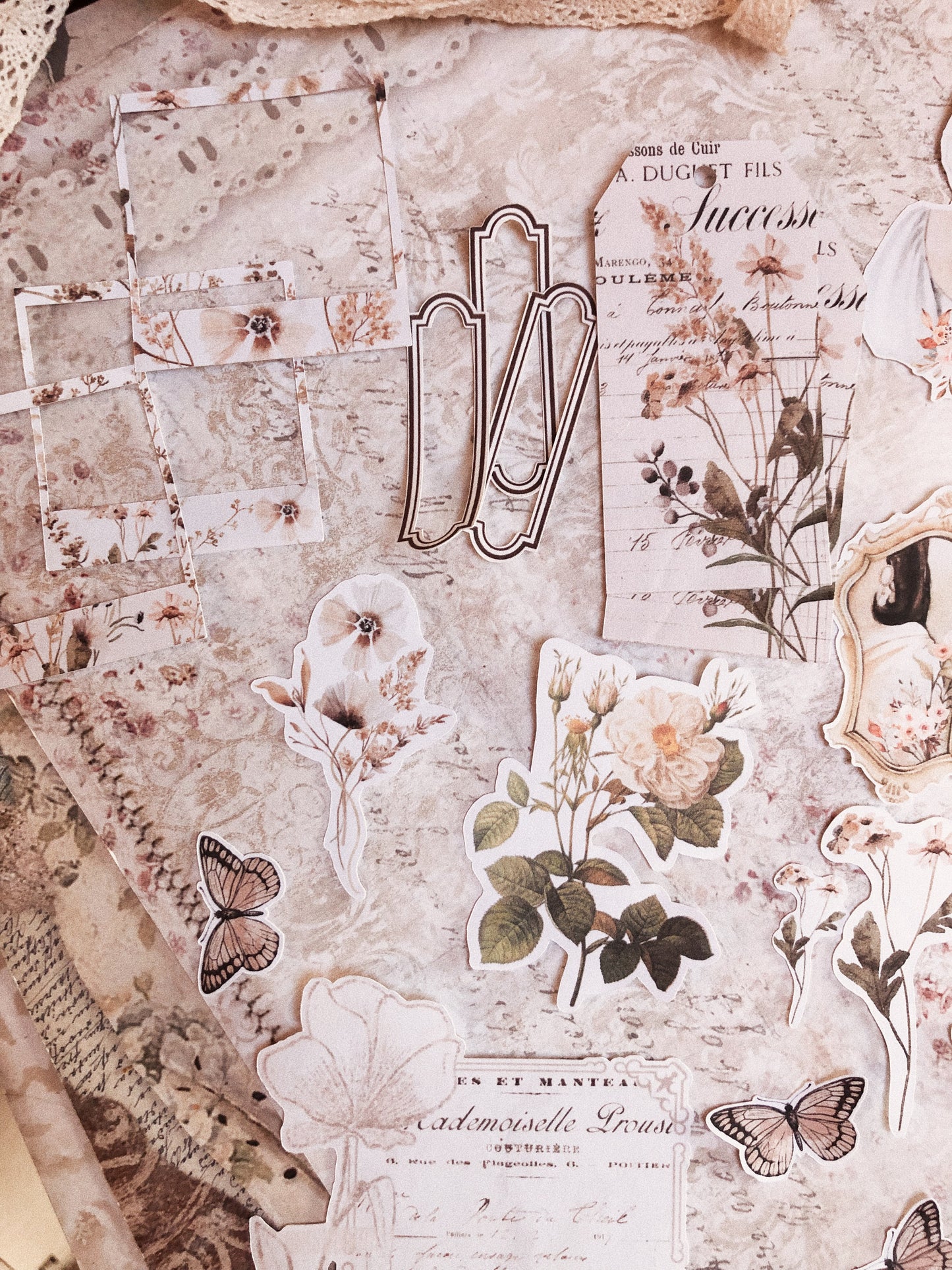 Set of 30 stickers - « Vintage beauty »