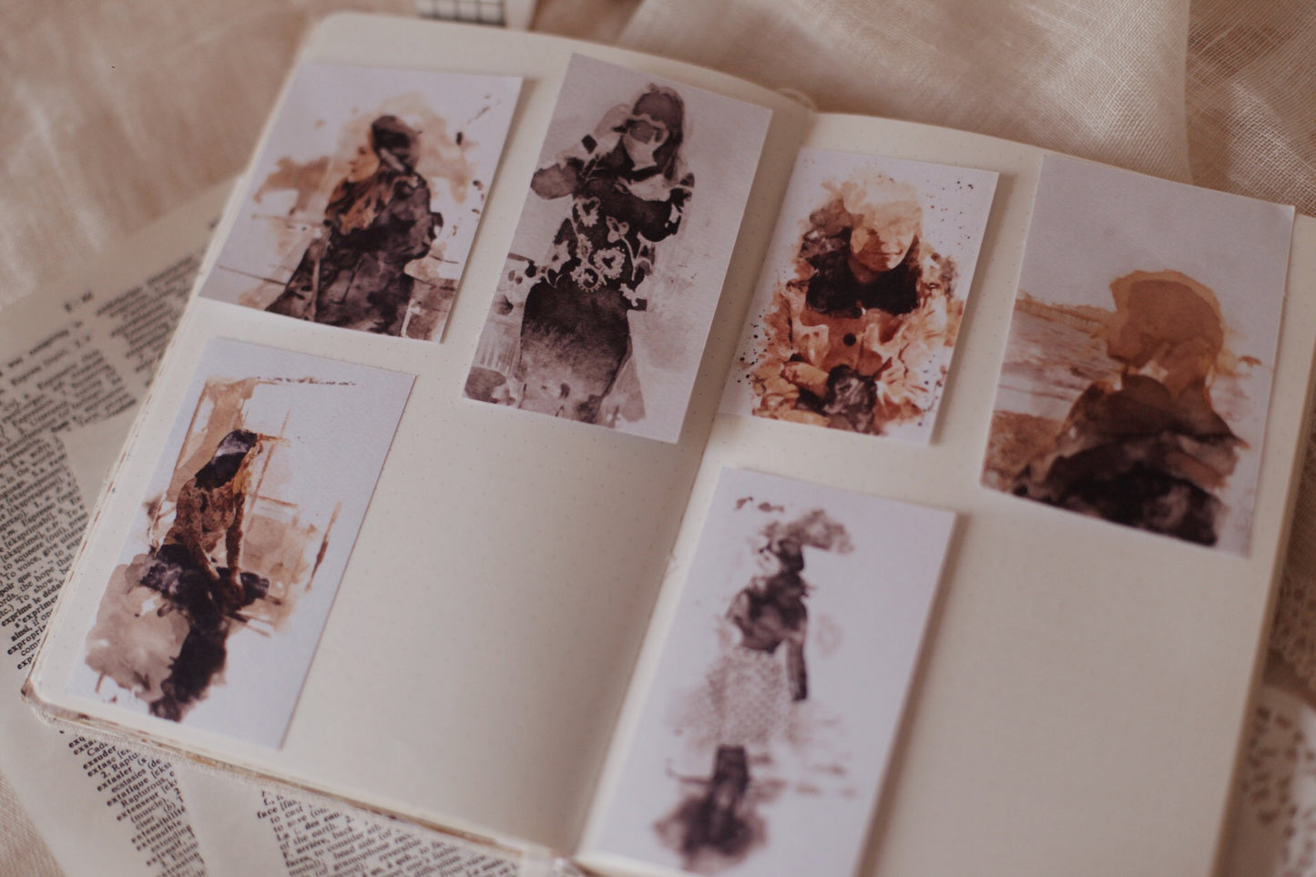 7 watercolor clear matte stickers