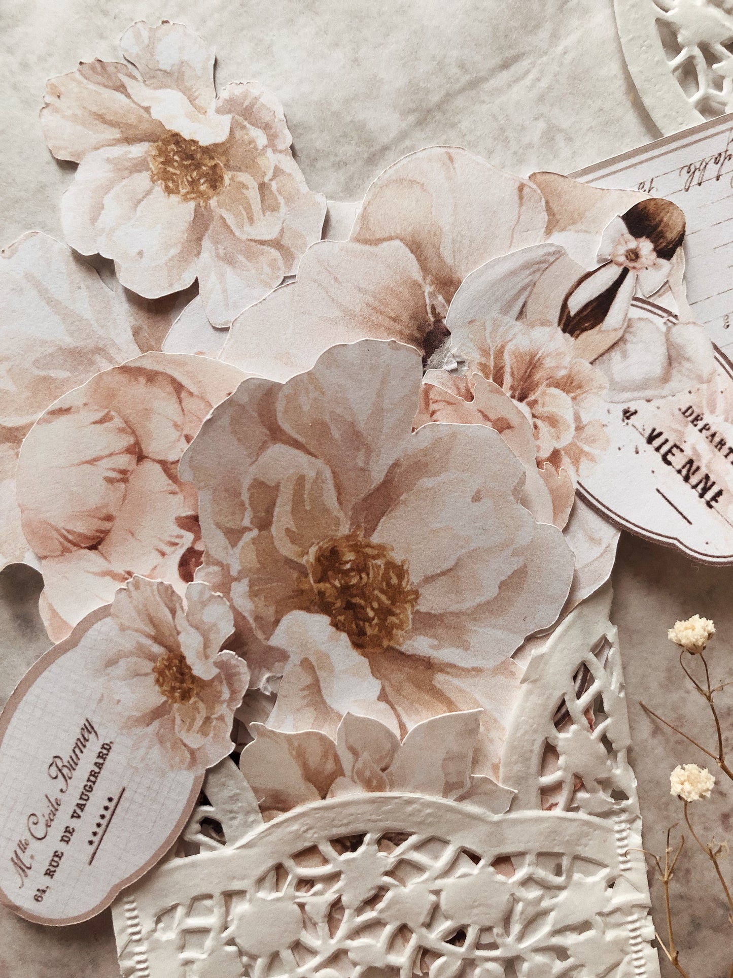 Set of 50 individual stickers - Floral mood