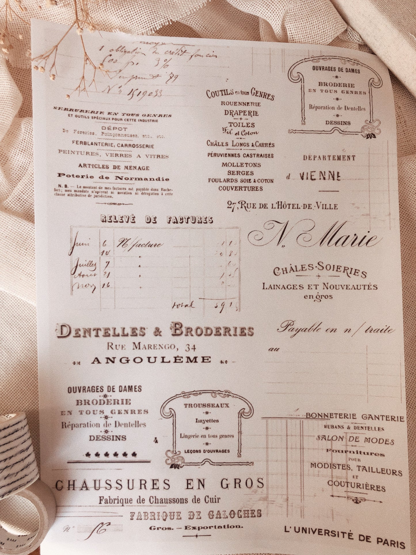 5 stickers A5 - French ephemera