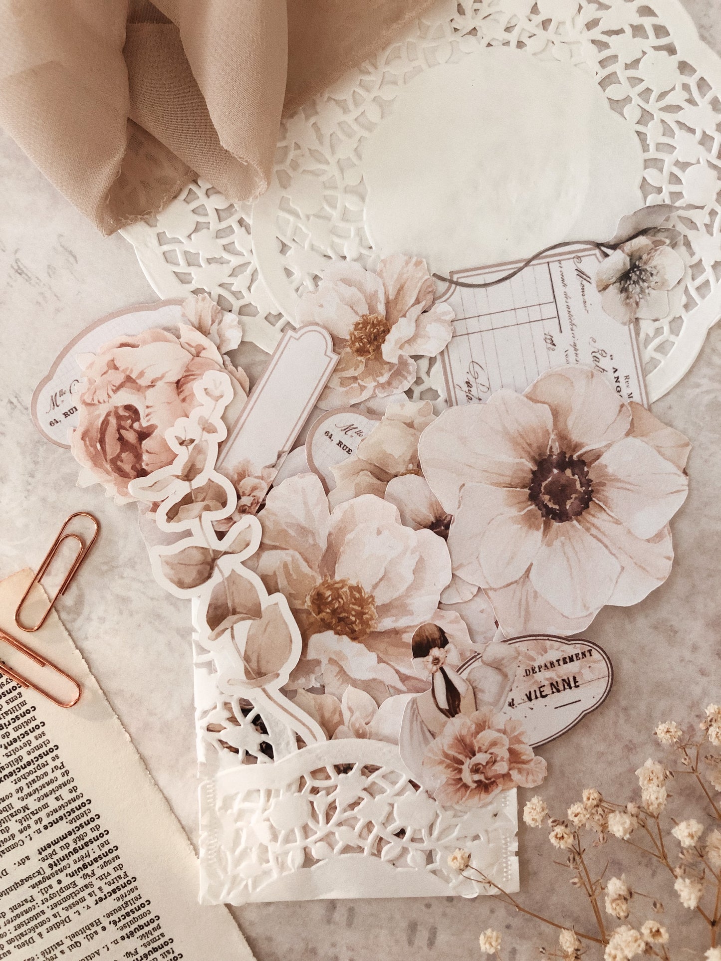 Set of 50 individual stickers - Floral mood