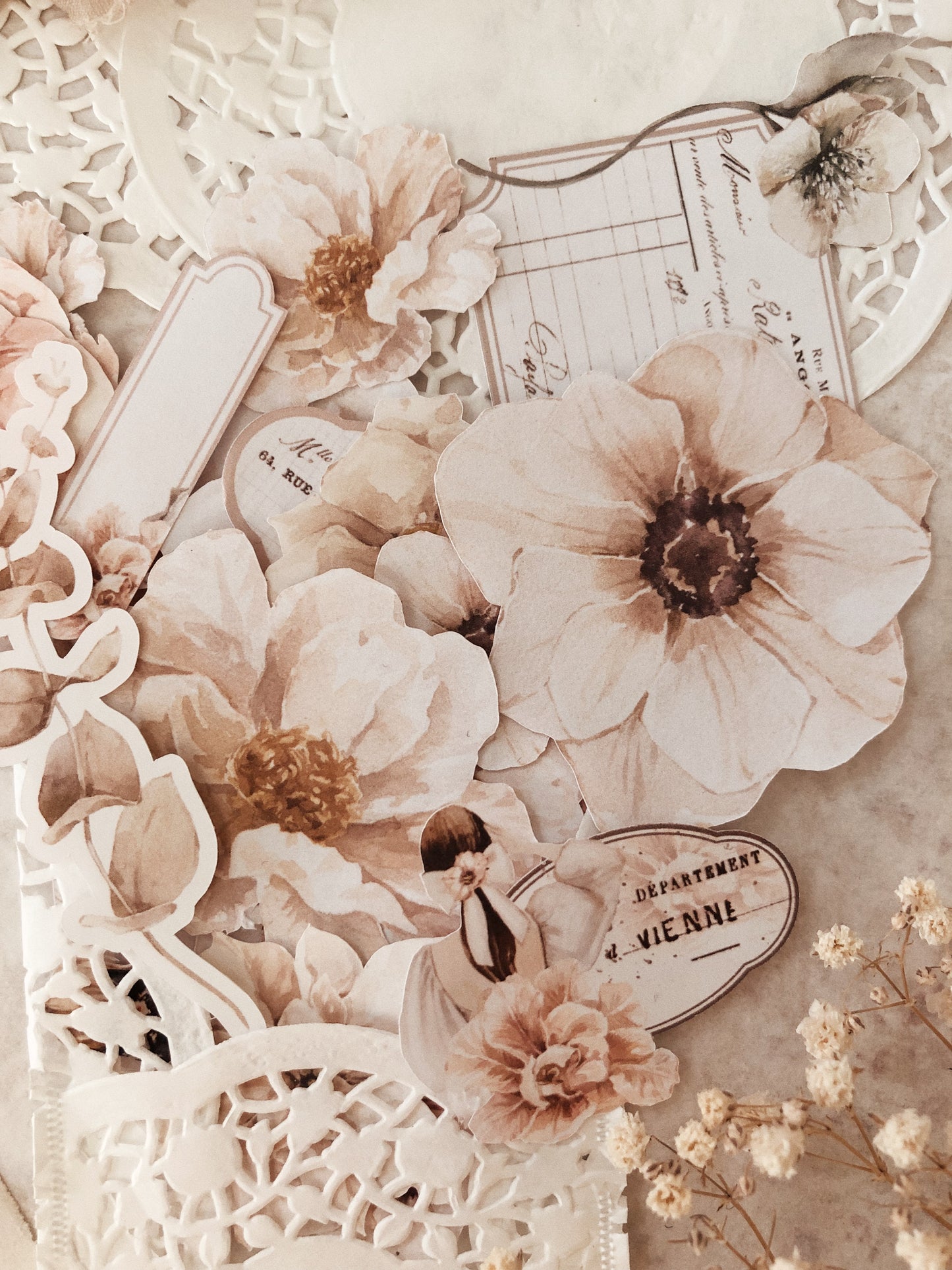 Set of 50 individual stickers - Floral mood