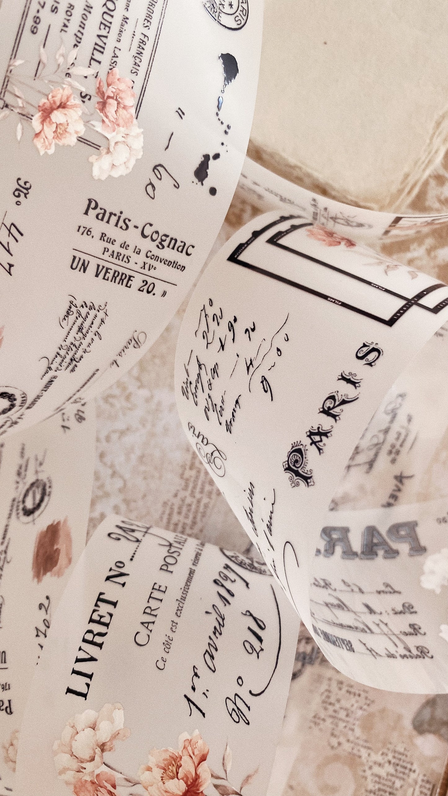 PET tape - Vintage peony