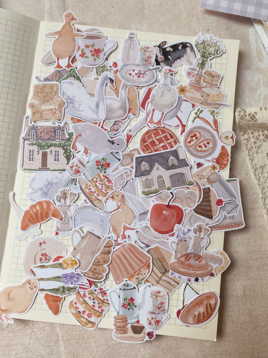 Lot de stickers « cottage » - 70+ stickers flakes !