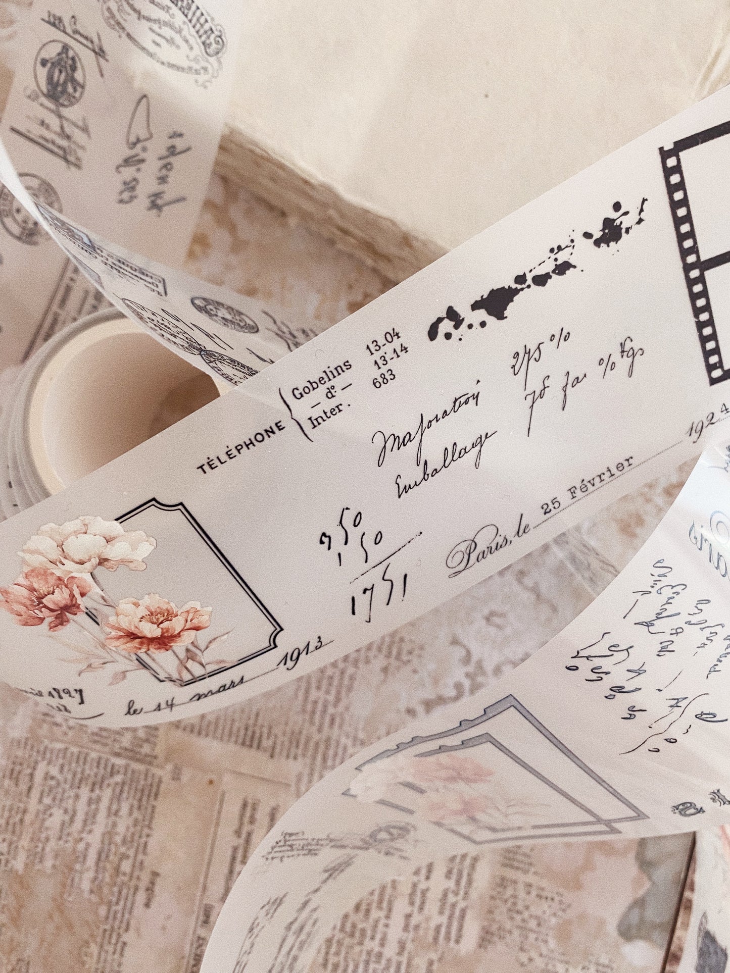 PET tape - Vintage peony
