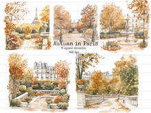 Cargar imagen en el visor de la galería, Printable set - Watercolor Fall in Paris
