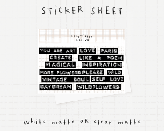 Sticker sheet - Quotes - S-224
