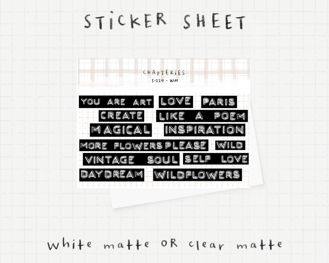 Sticker sheet - Quotes - S-224