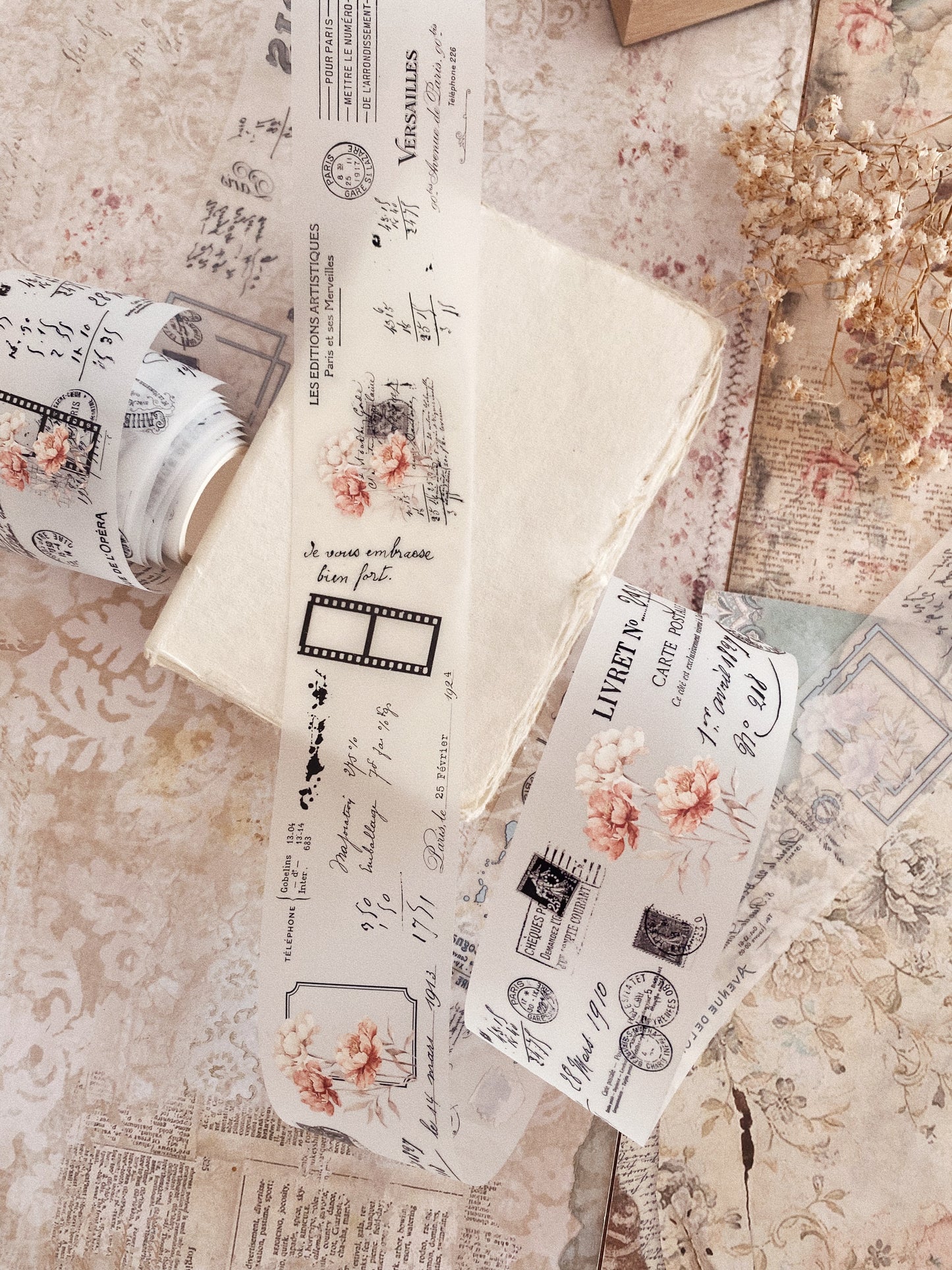 PET tape - Vintage peony