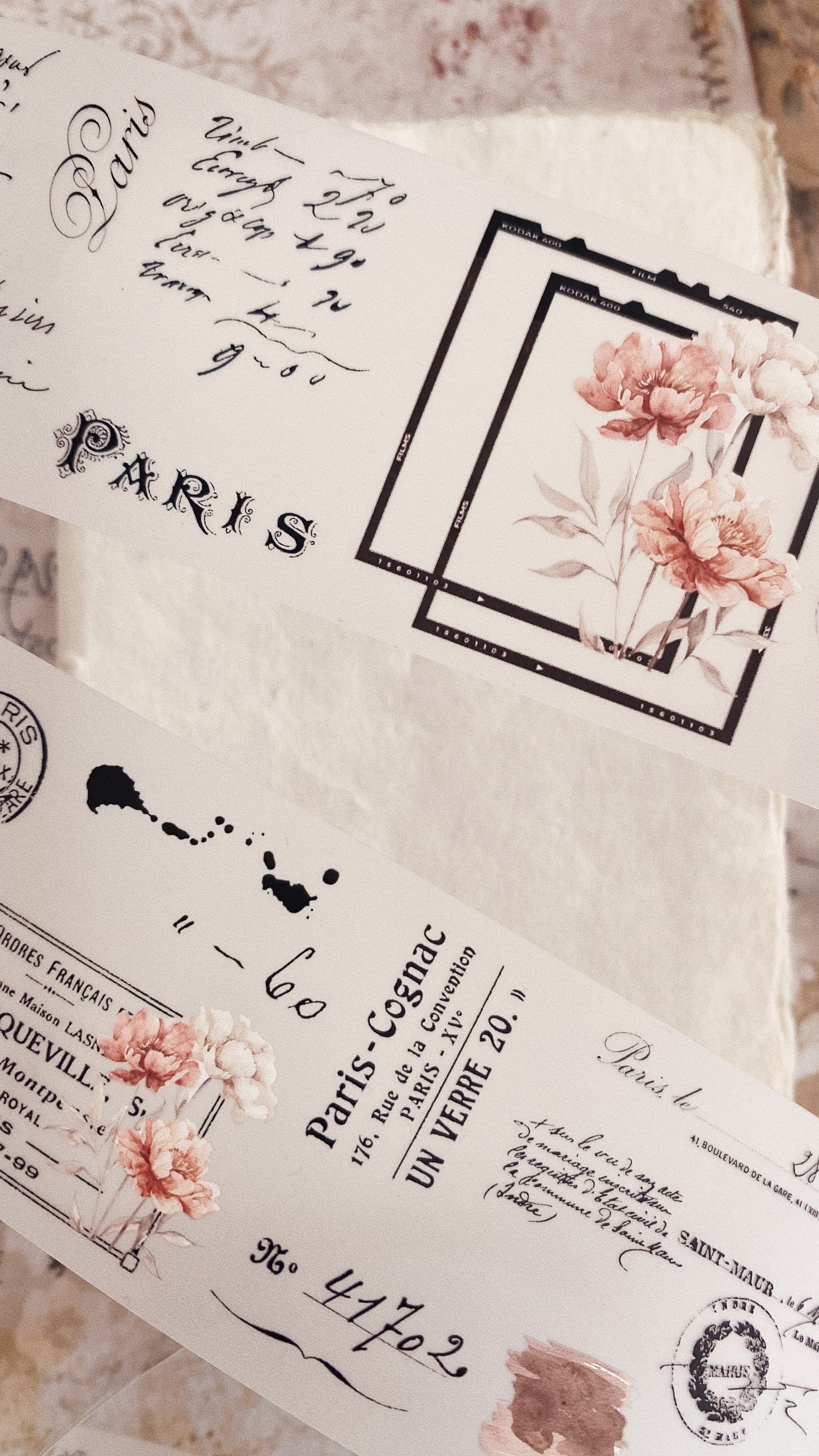 PET tape - Vintage peony