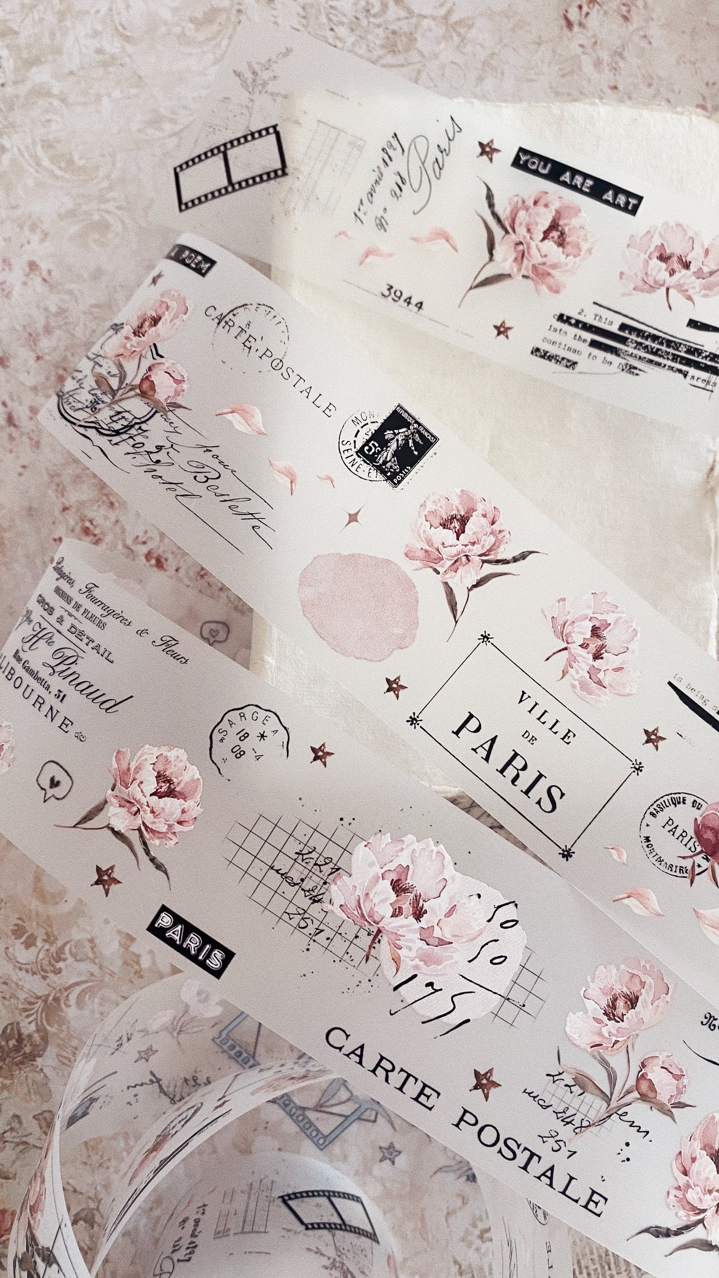 PET tape - Pink Peony
