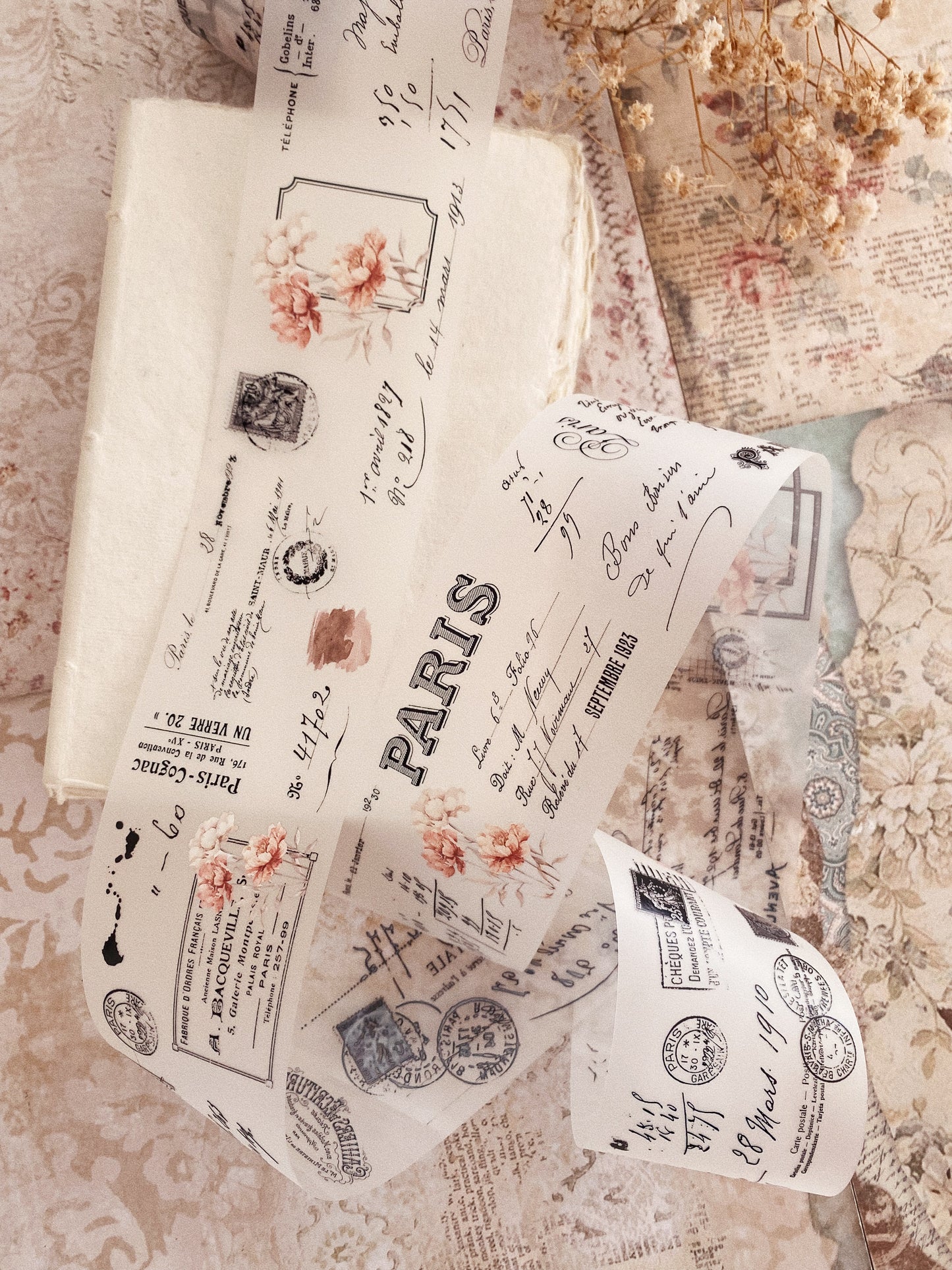 PET tape - Vintage peony
