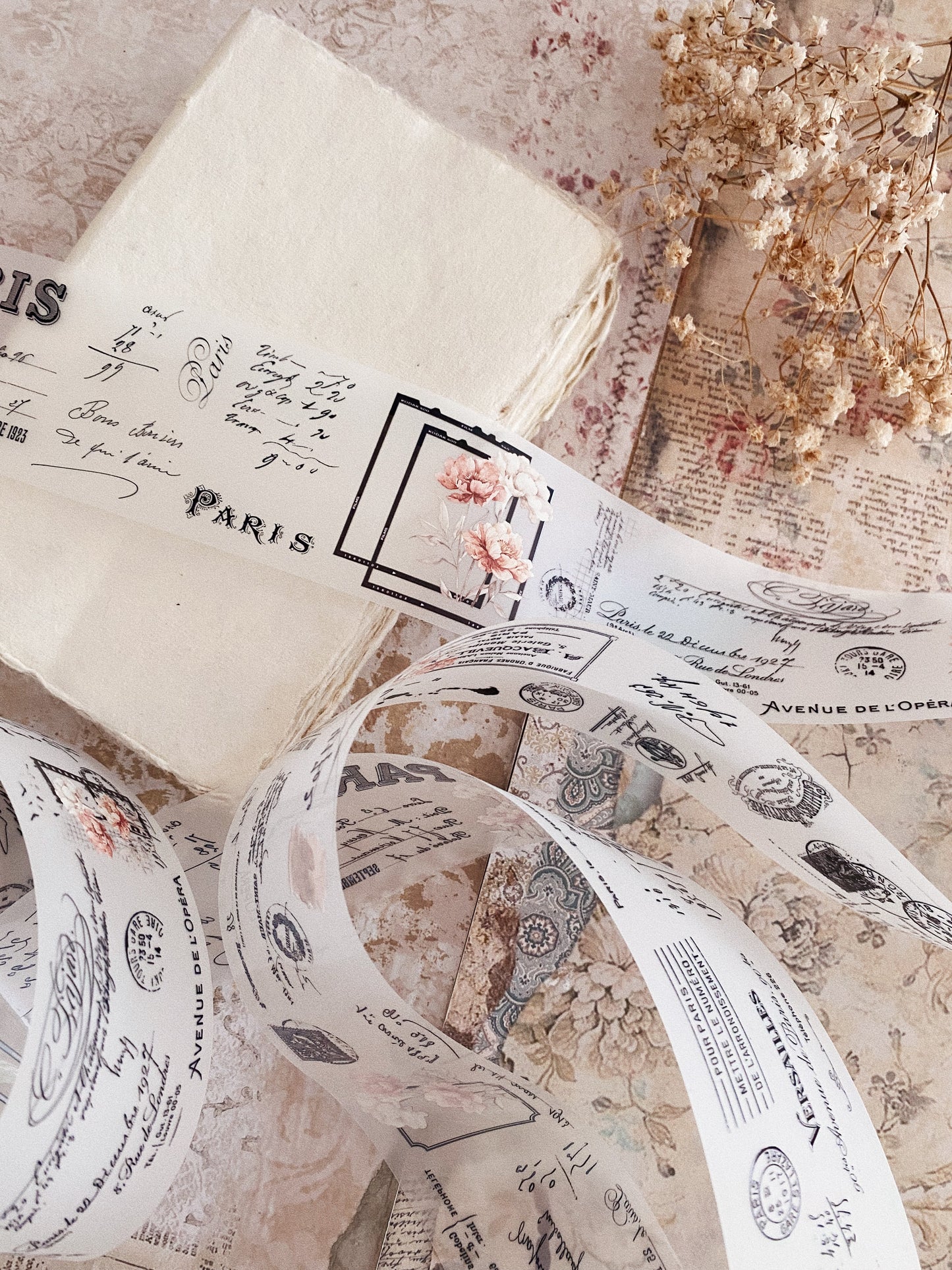 PET tape - Vintage peony