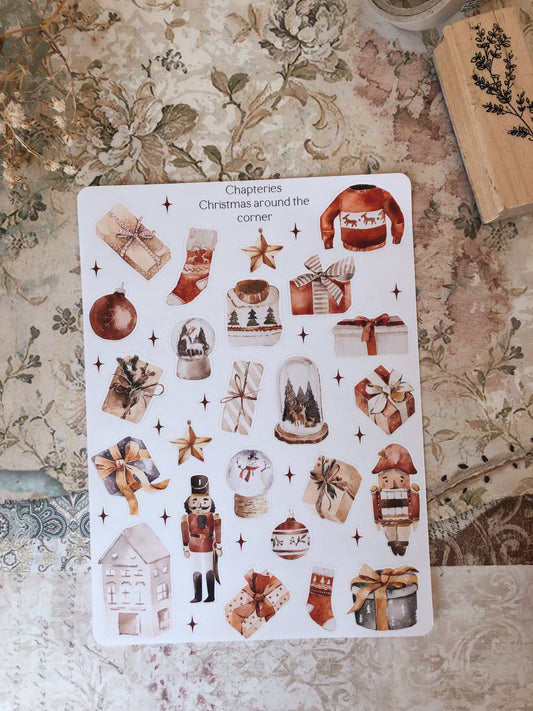 Christmas around the corner Sticker sheet