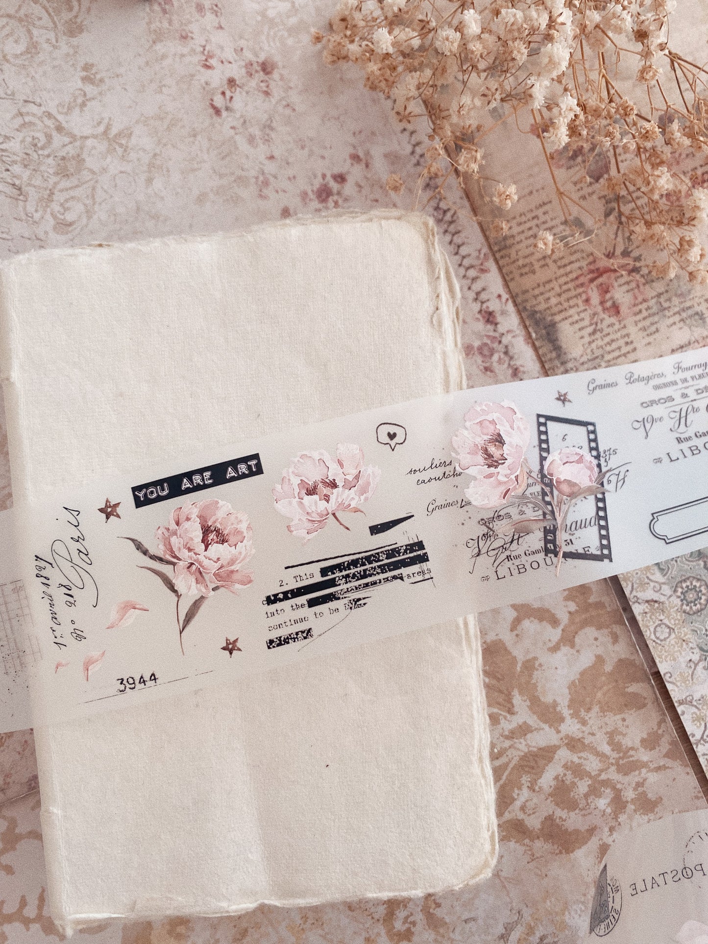 PET tape - Pink Peony