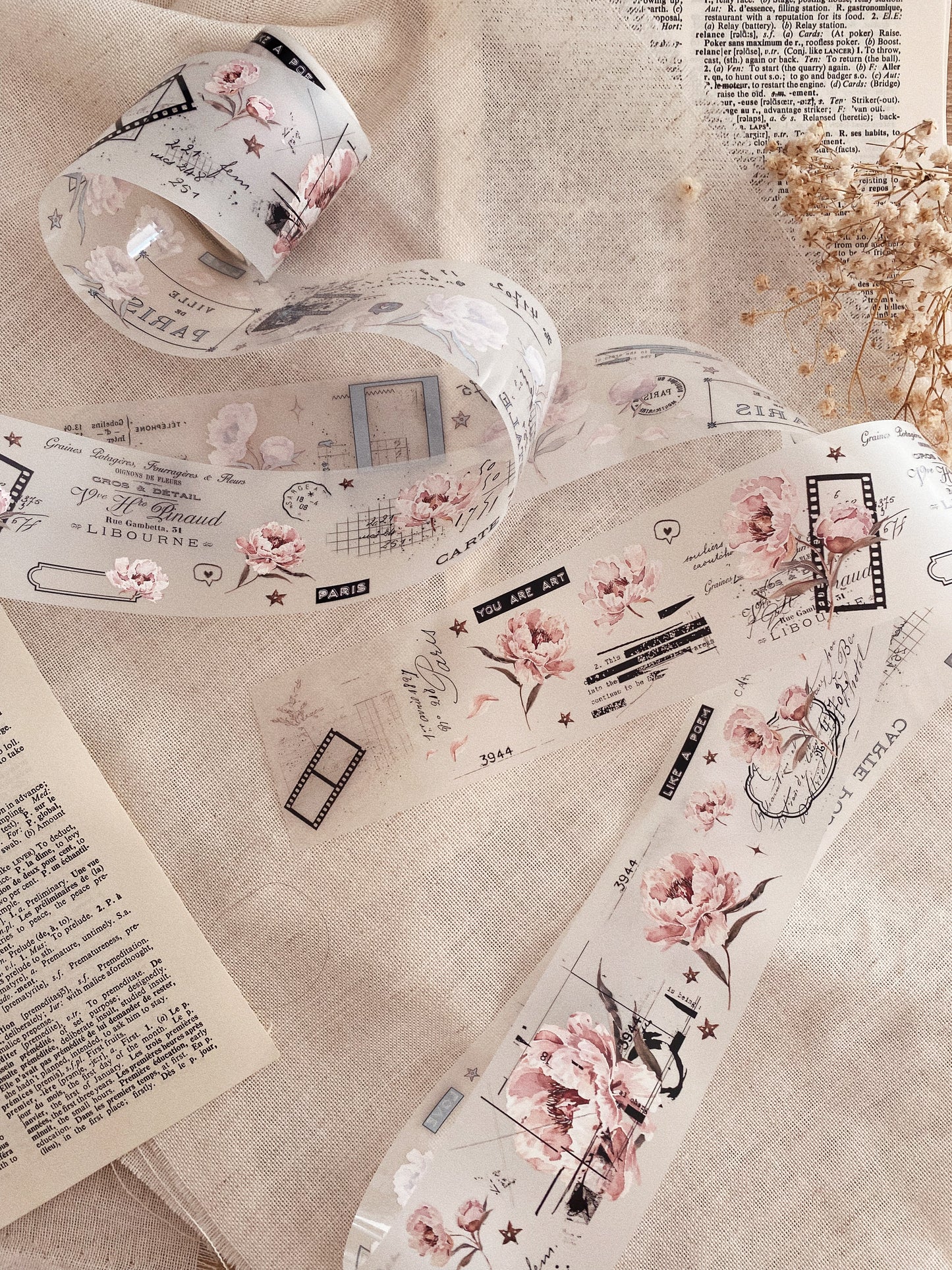 PET tape - Pink Peony