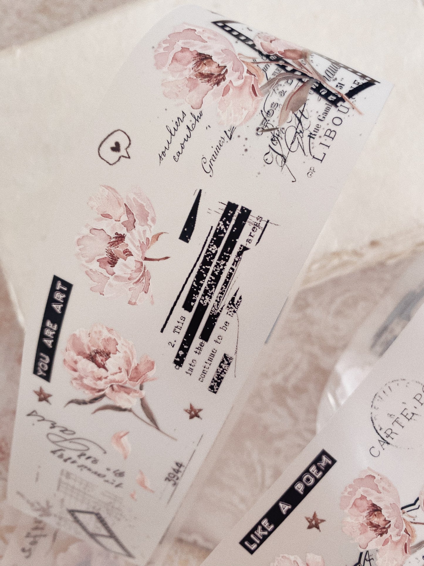 PET tape - Pink Peony