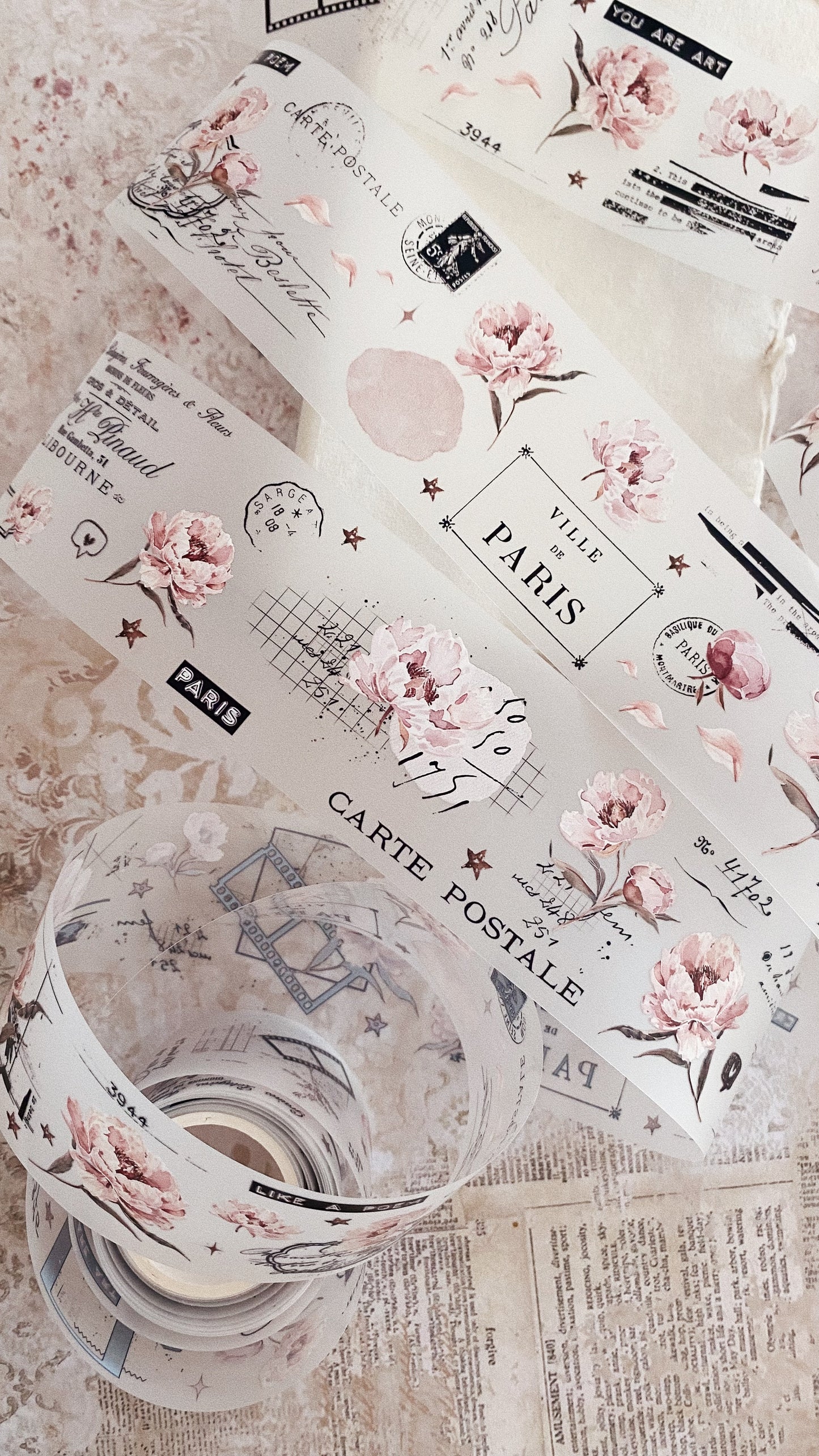 PET tape - Pink Peony