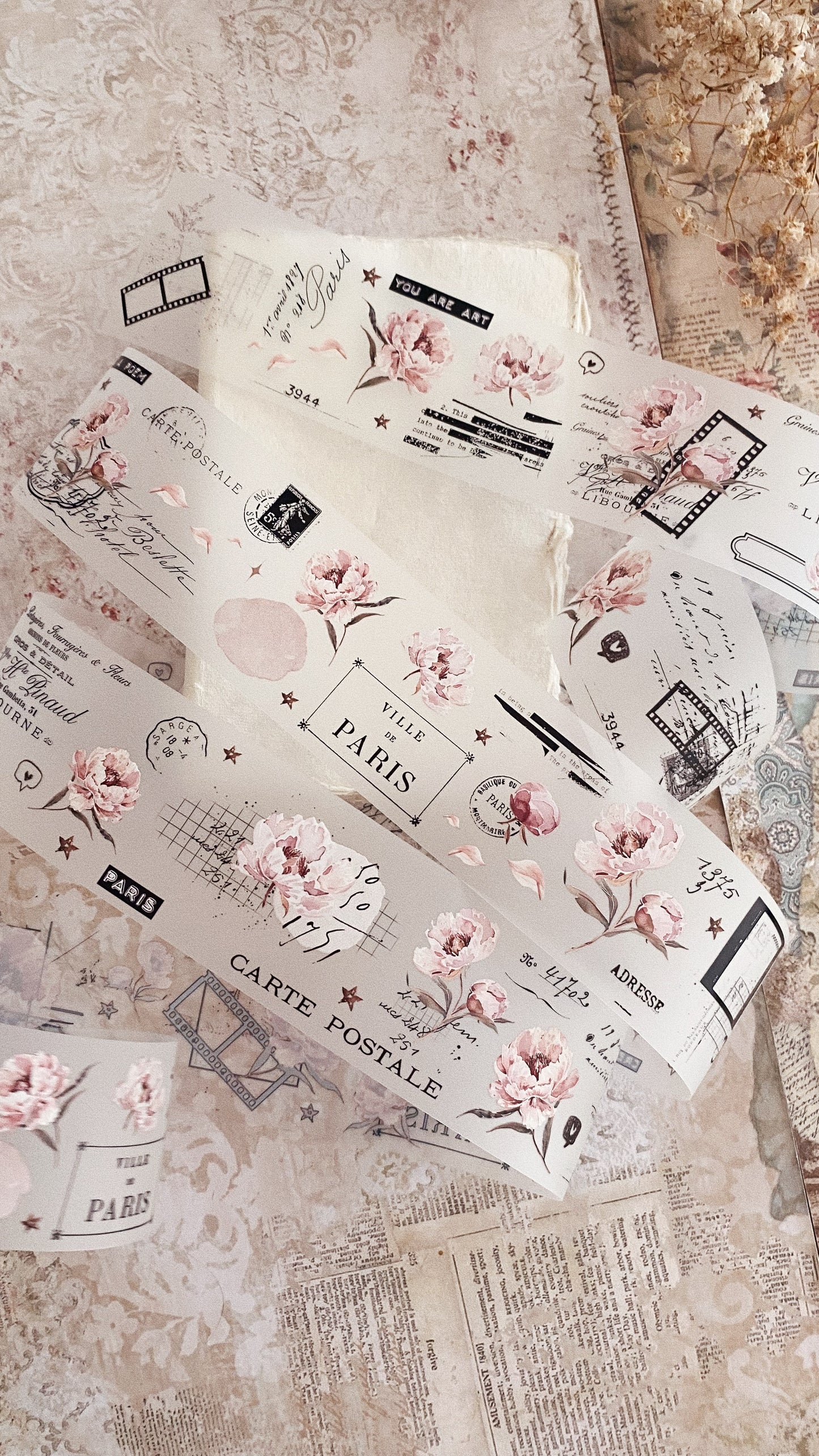 PET tape - Pink Peony