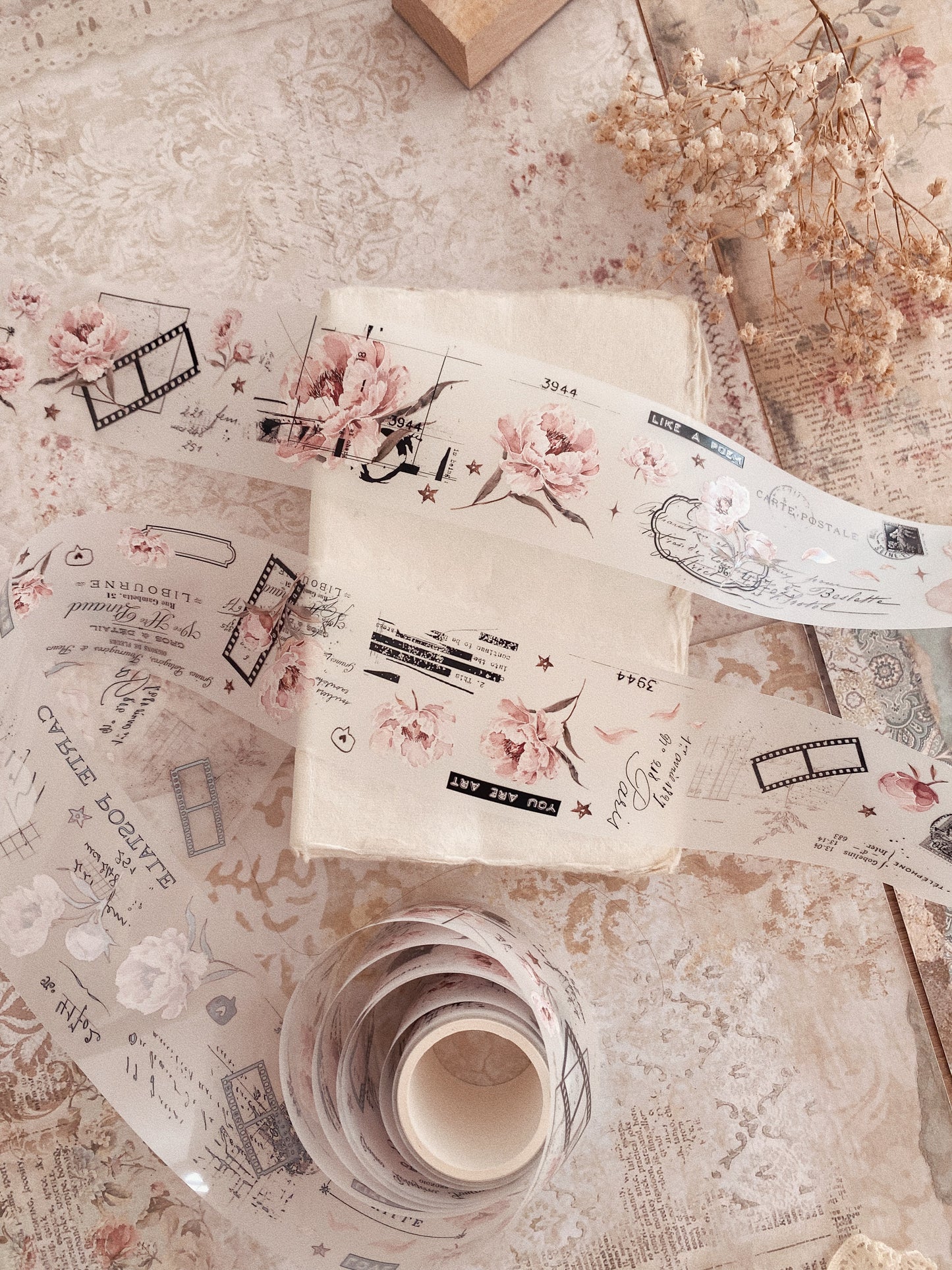 PET tape - Pink Peony