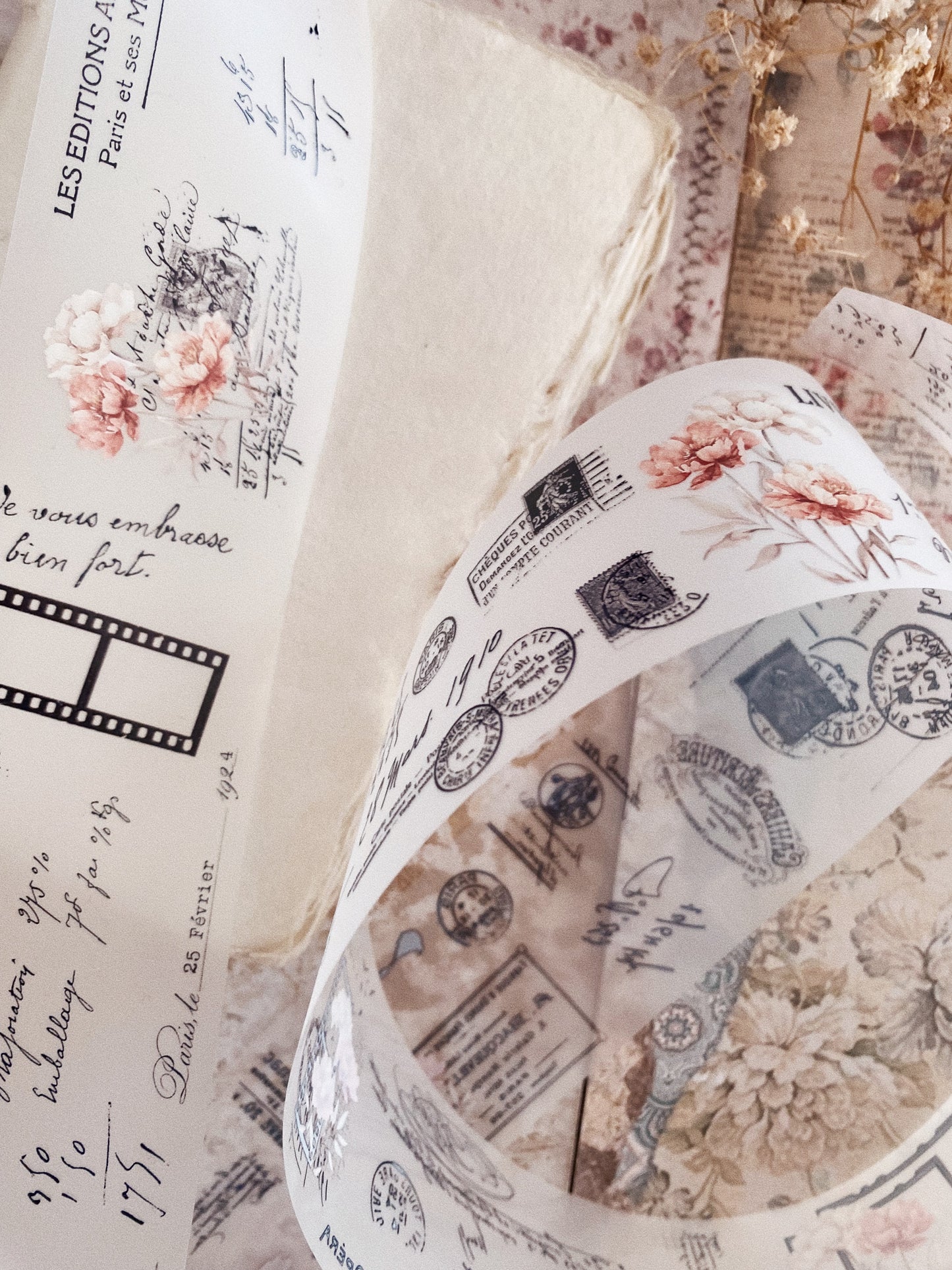 PET tape - Vintage peony