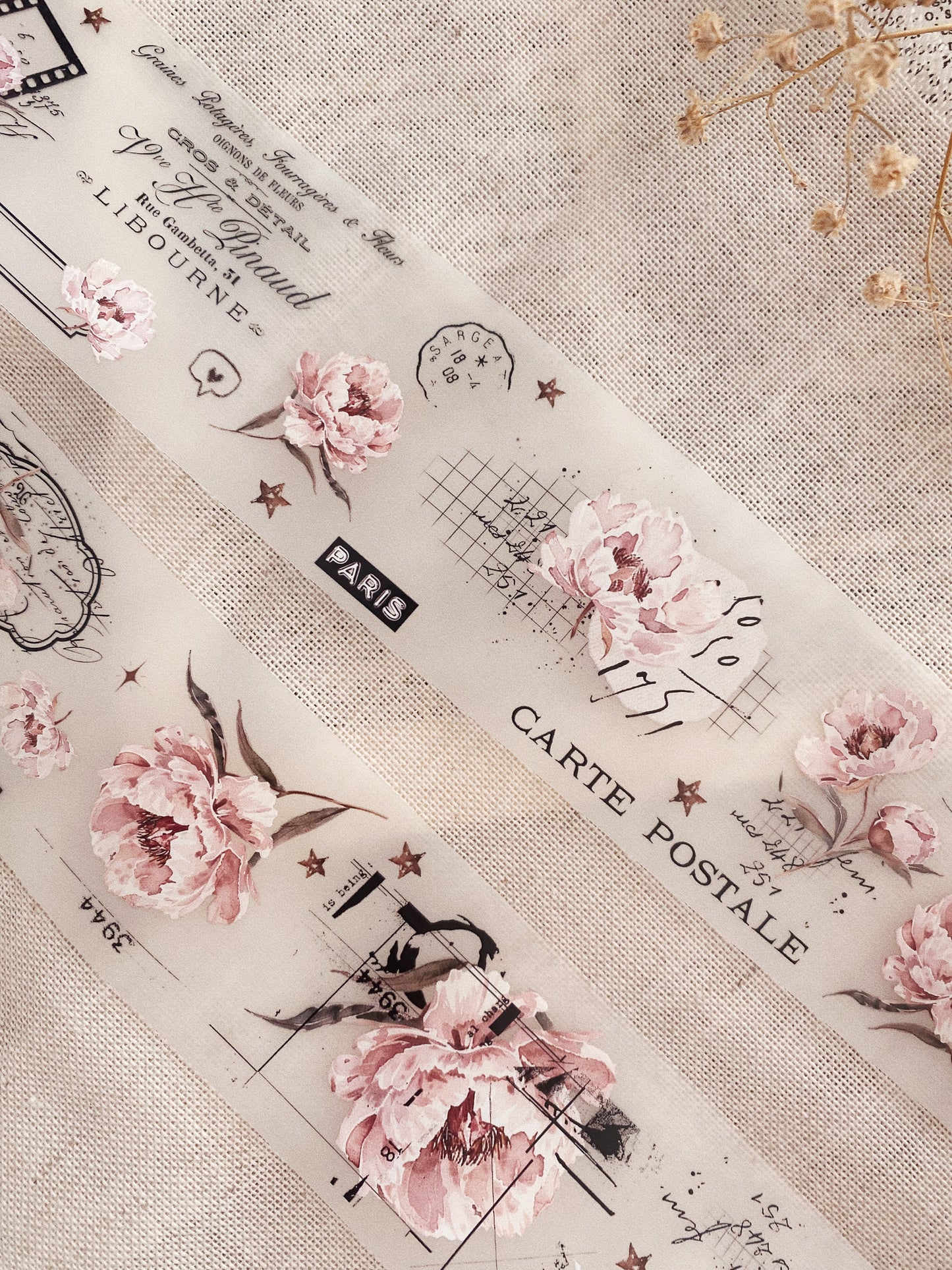 PET tape - Pink Peony