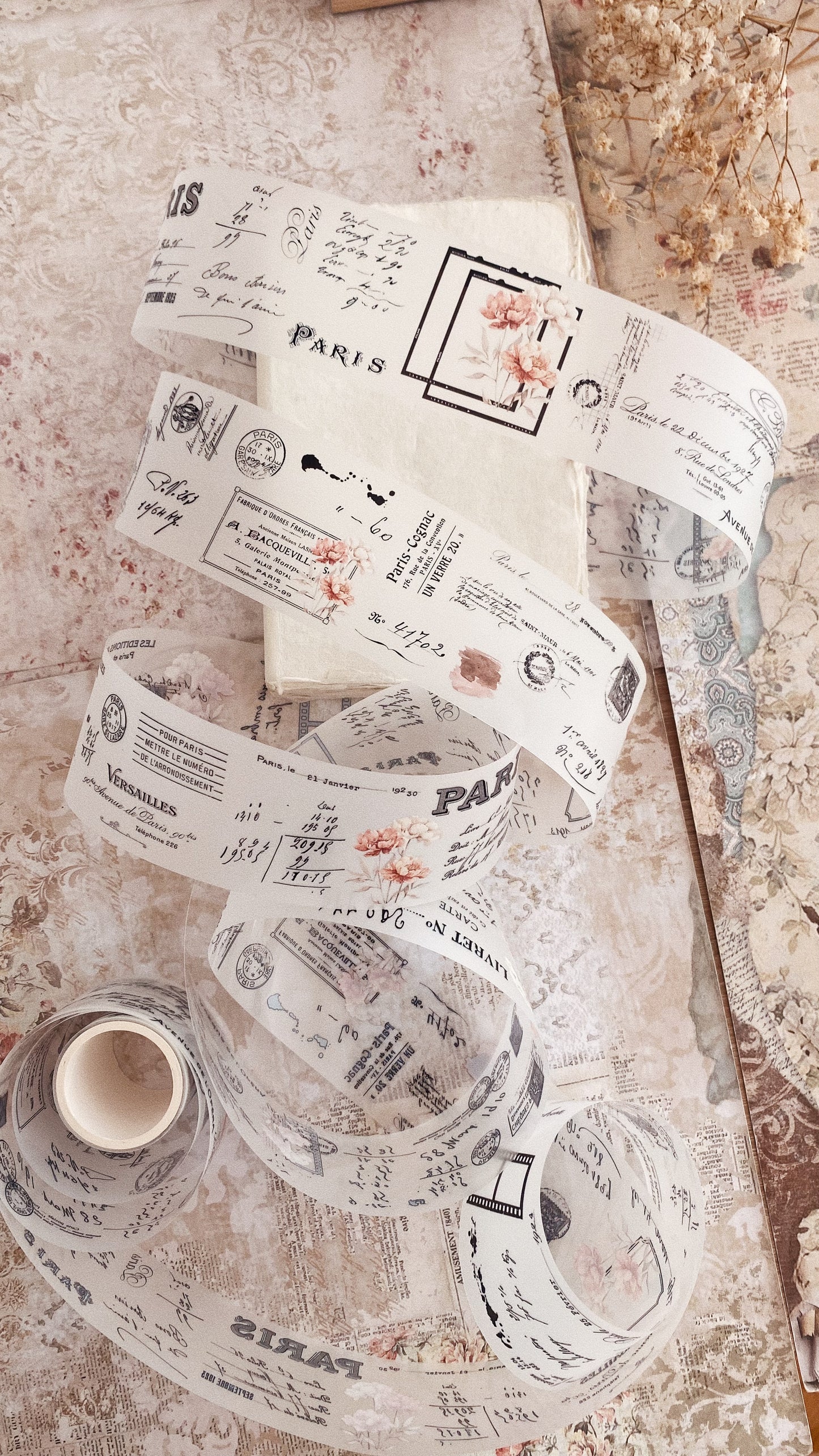 PET tape - Vintage peony
