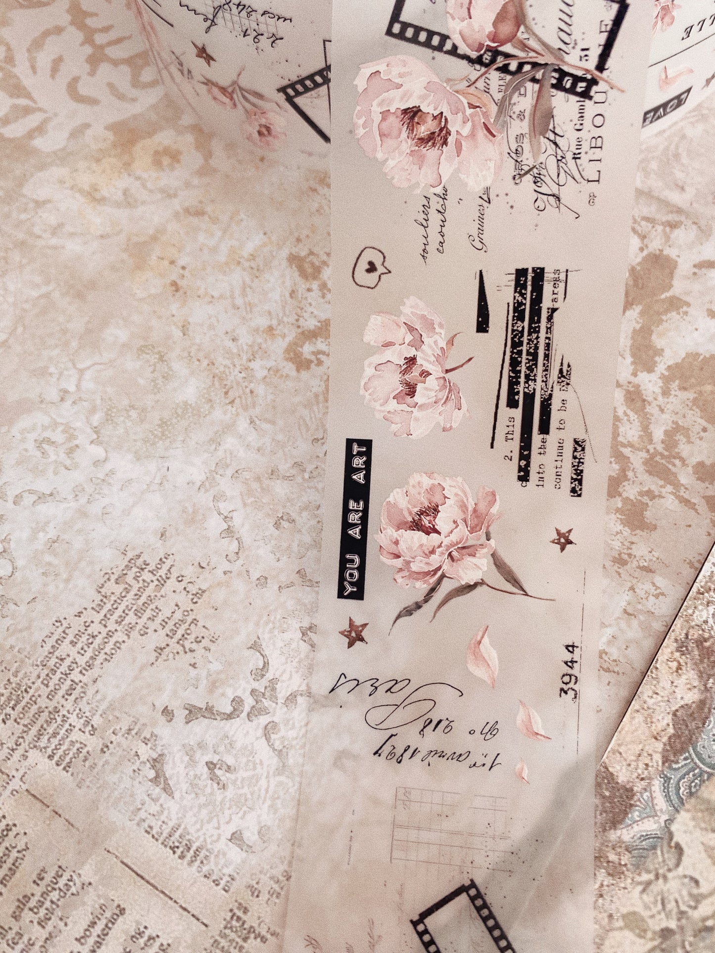 PET tape - Pink Peony