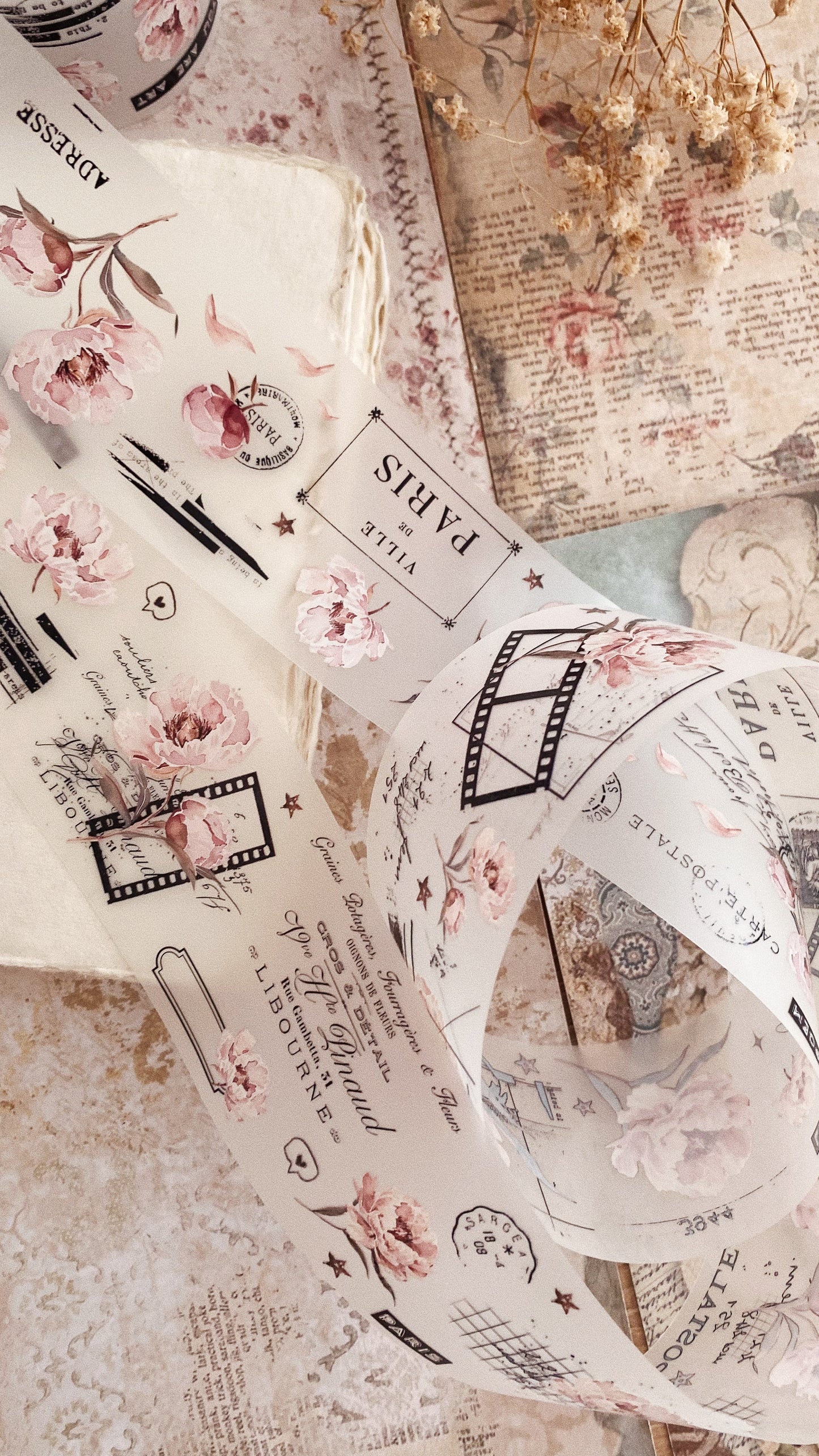PET tape - Pink Peony