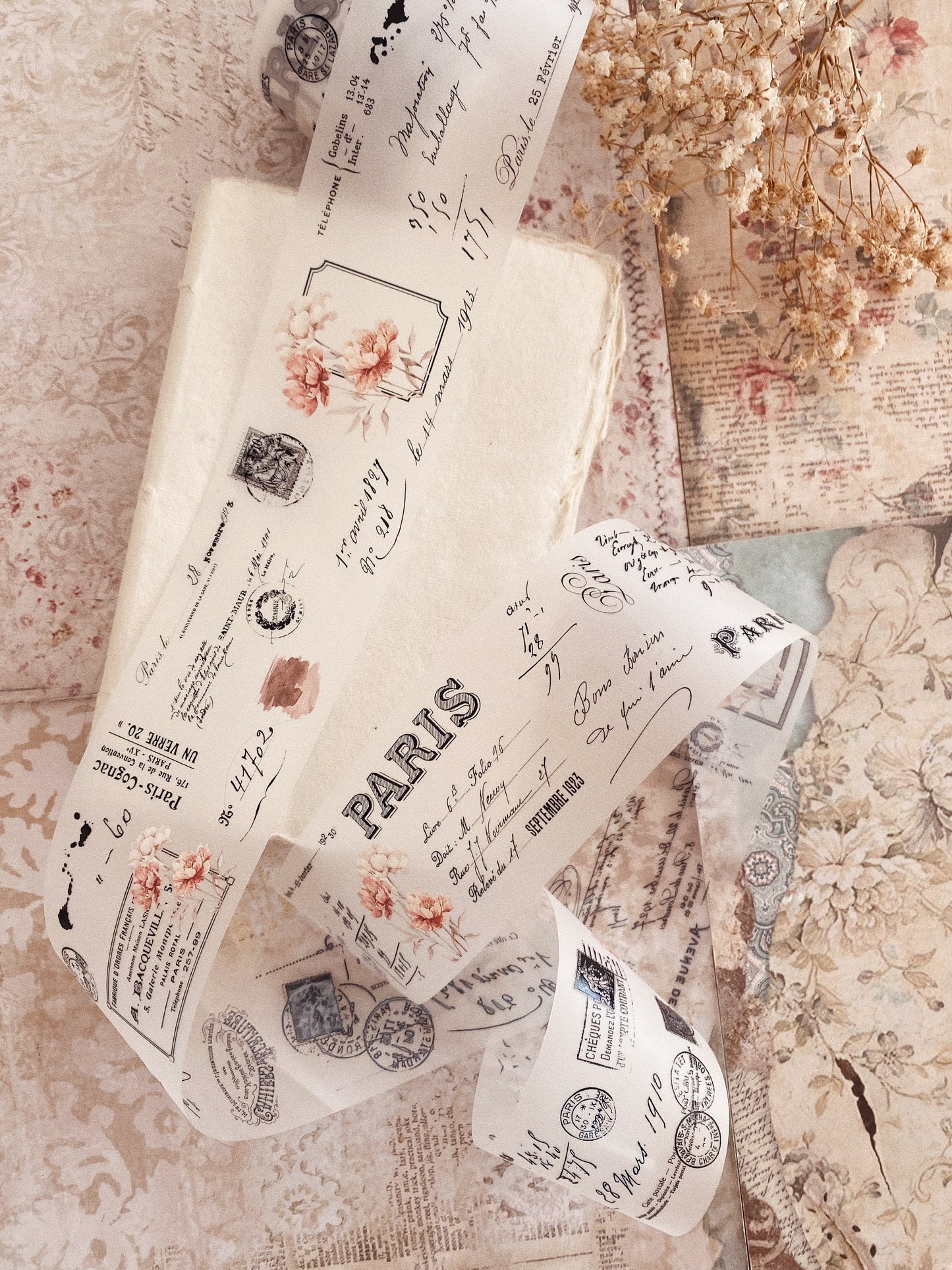 PET tape - Vintage peony