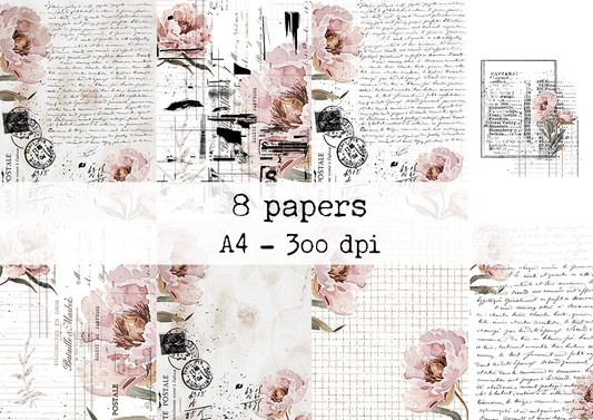 Printable set - Pink Peony