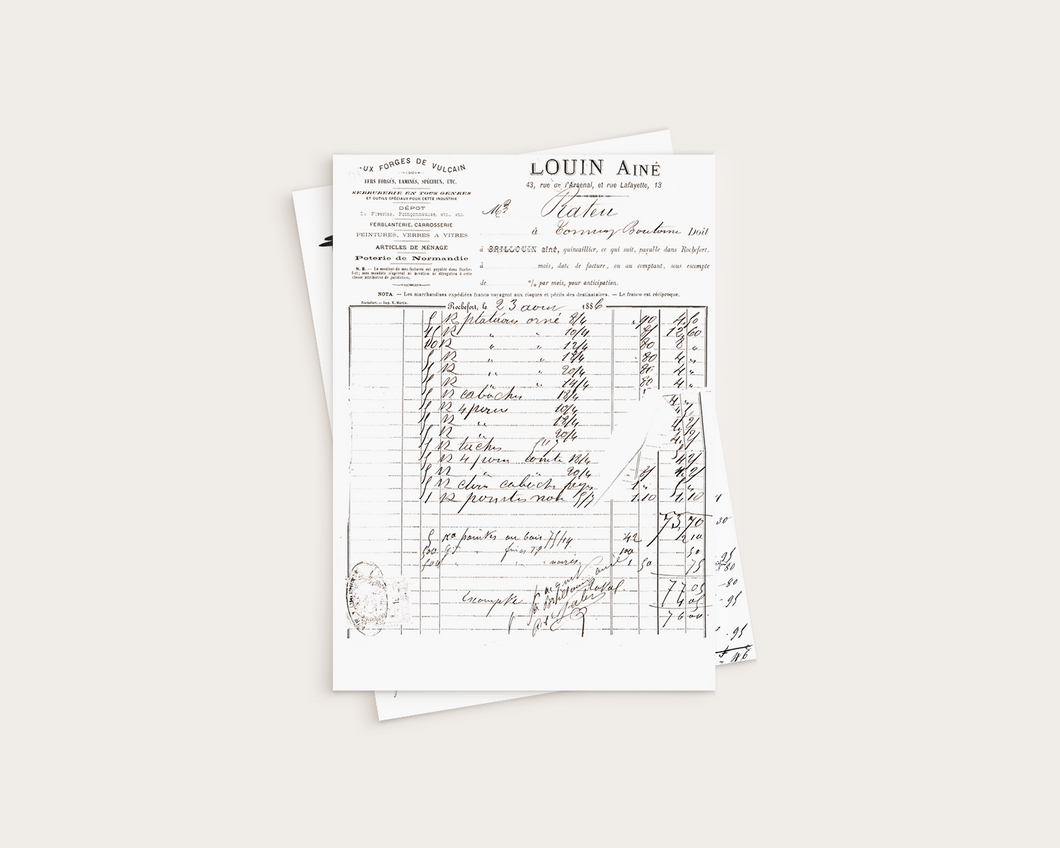 Pattern (Paper) - Vintage invoice - P-043