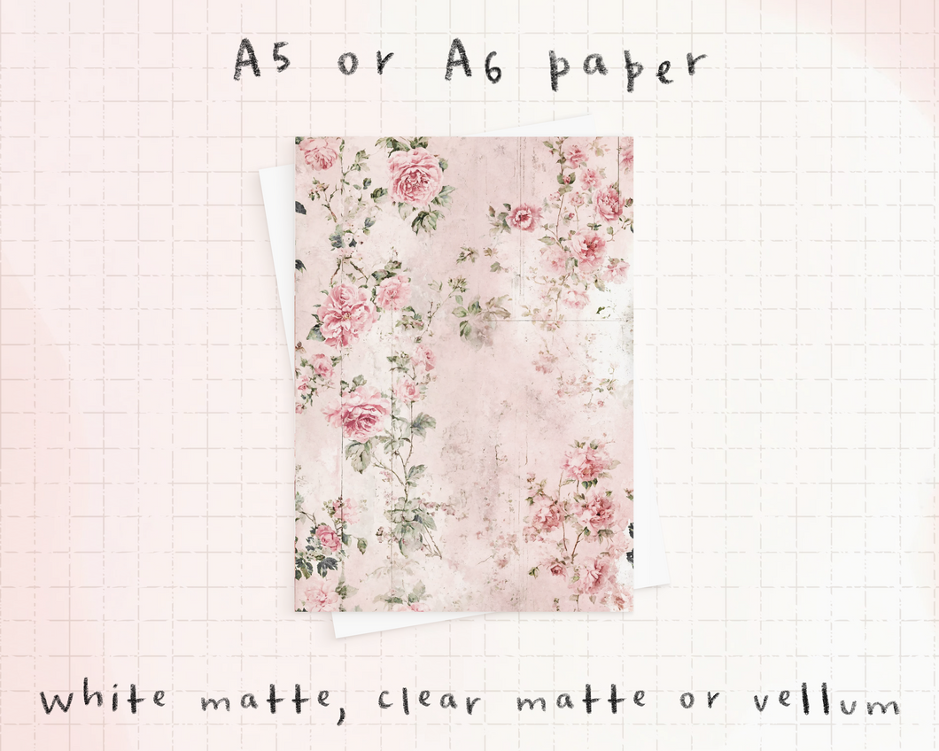 Pattern (Paper) - Pink flowers - P-193