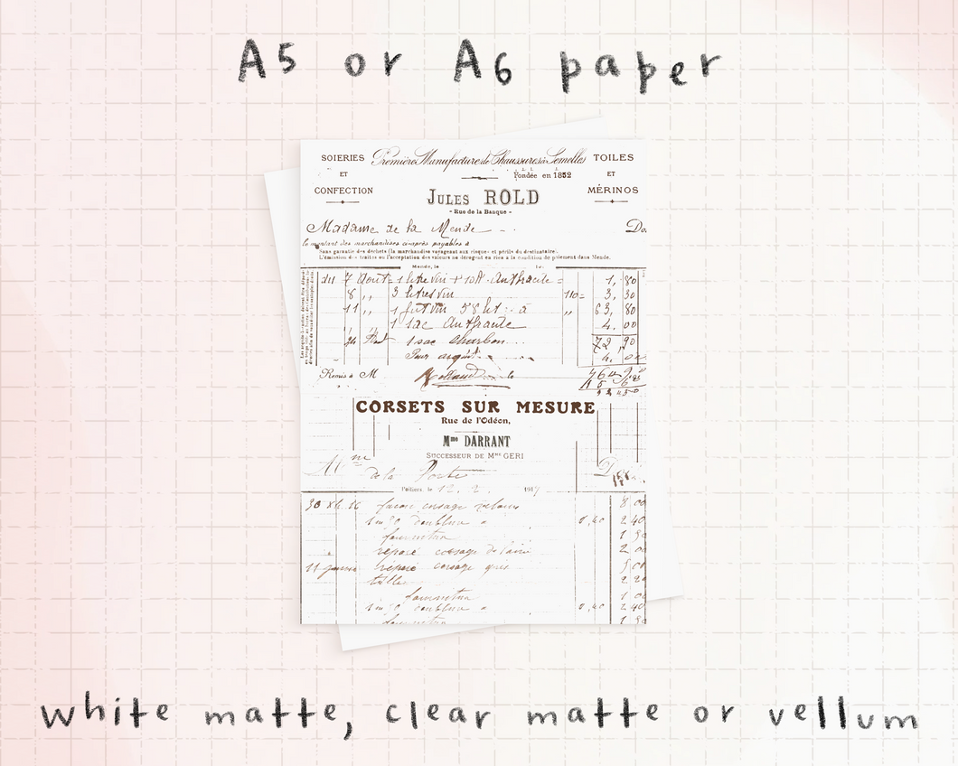 Pattern (Paper) - Vintage receipt - P-196