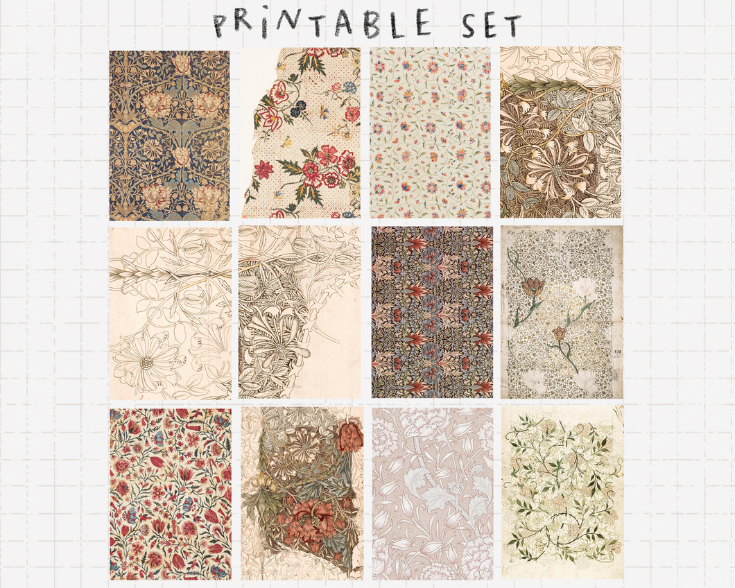 Printable set - Vintage pattern