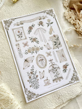 Load image into Gallery viewer, feuille d&#39;autocollants Raining Roses: Blanc mat
