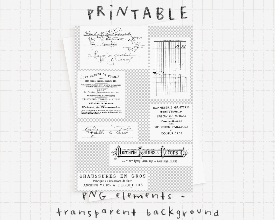 Printable set - French ephemeras vol.1