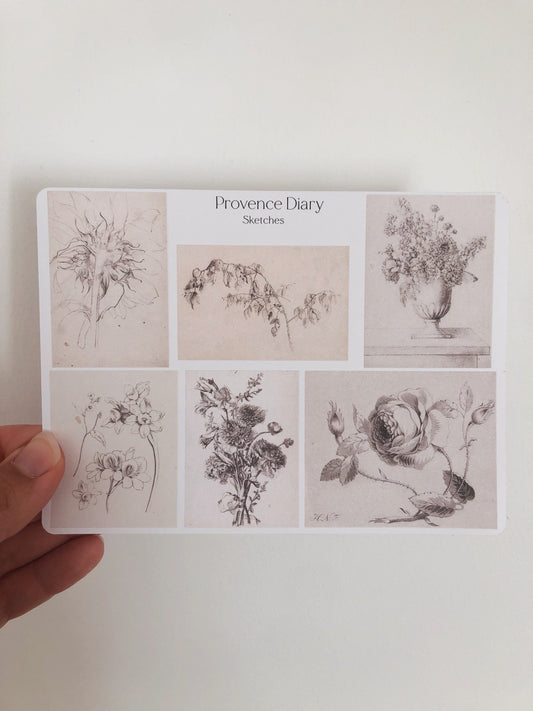 Sticker sheet - Vintage sketches