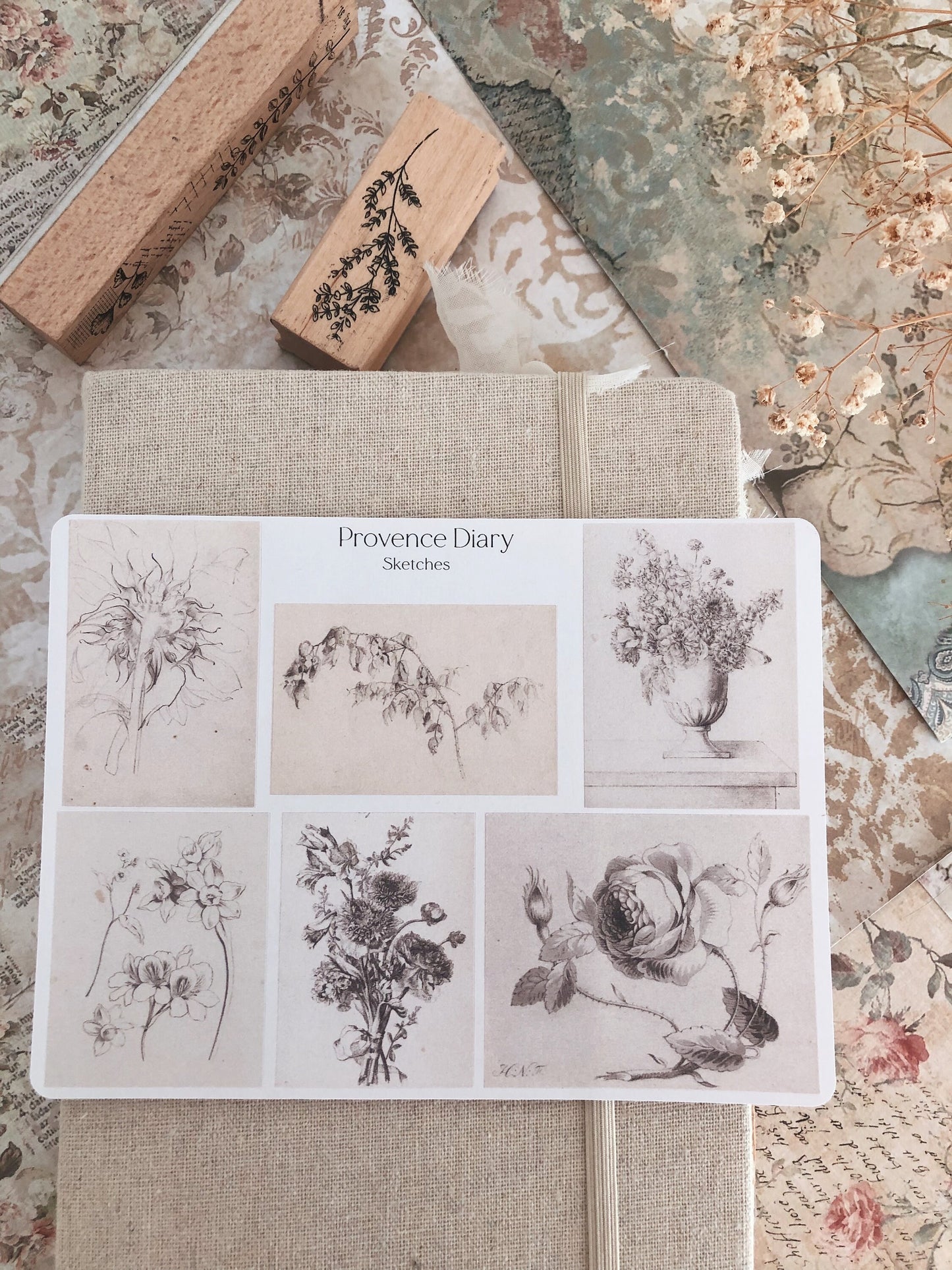 Sticker sheet - Vintage sketches