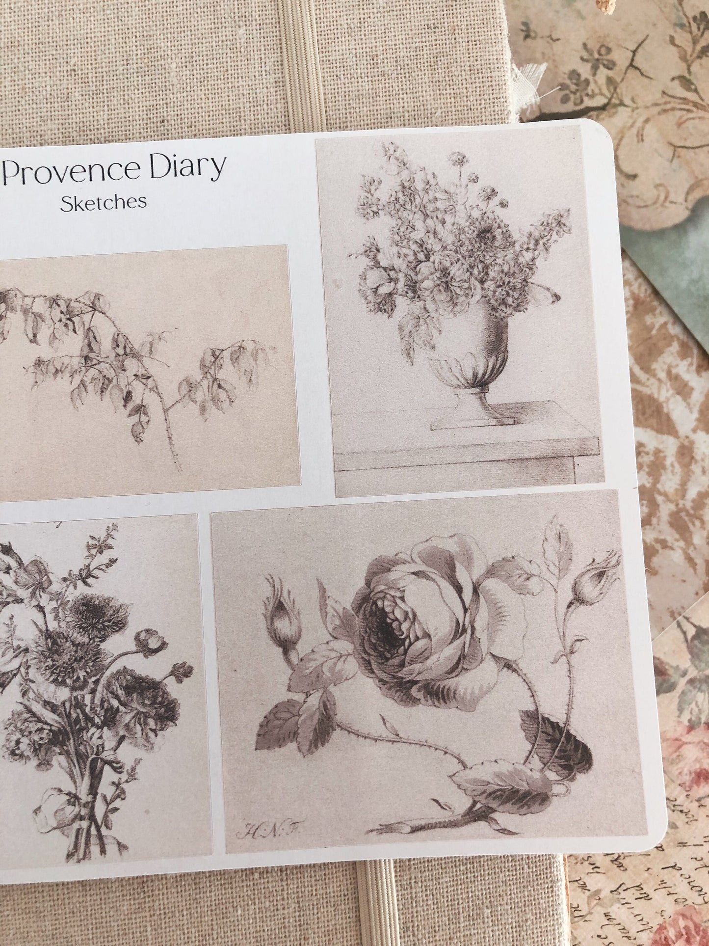 Sticker sheet - Vintage sketches