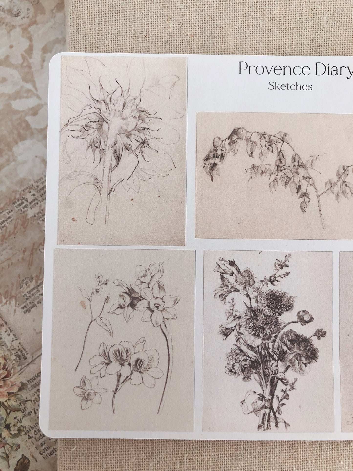 Sticker sheet - Vintage sketches