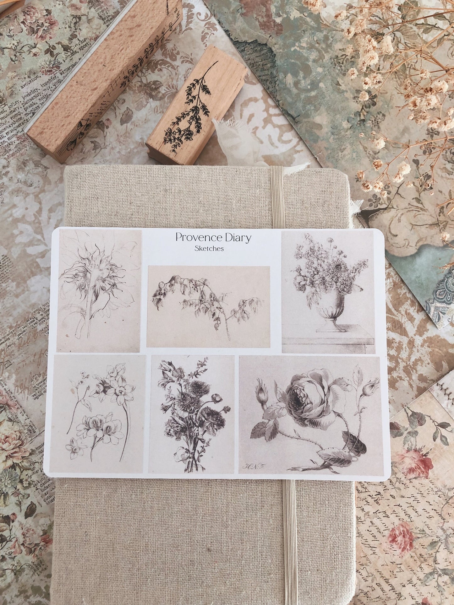 Sticker sheet - Vintage sketches