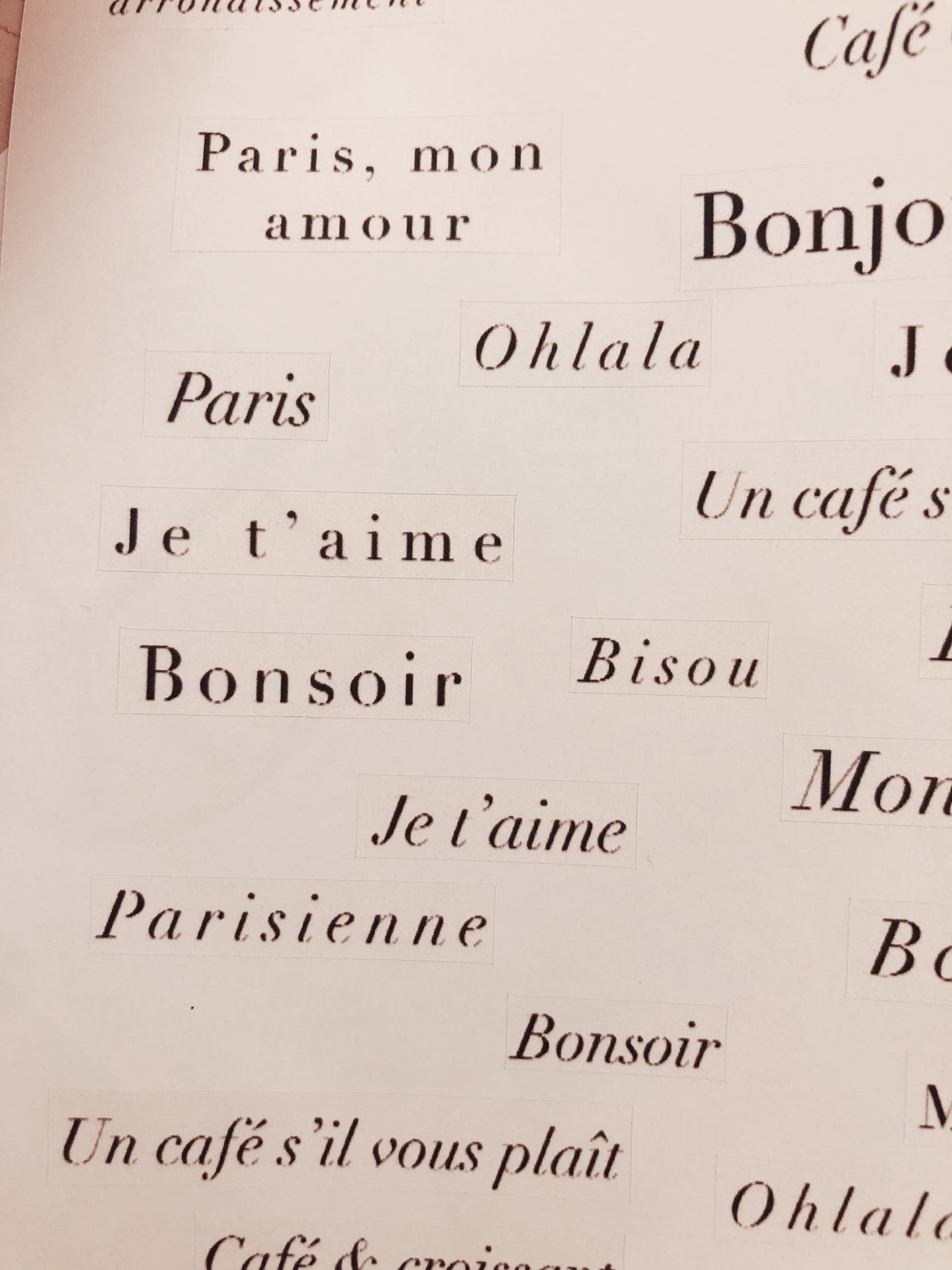 Sticker sheet - French quotes