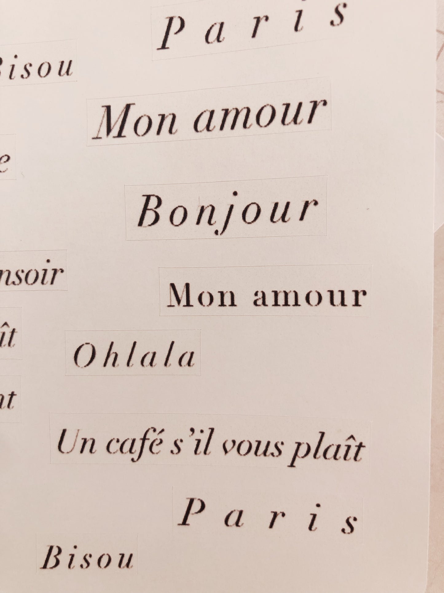 Sticker sheet - French quotes