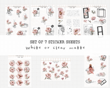 Load image into Gallery viewer, Pink Peony - Set of 7 sticker sheets
